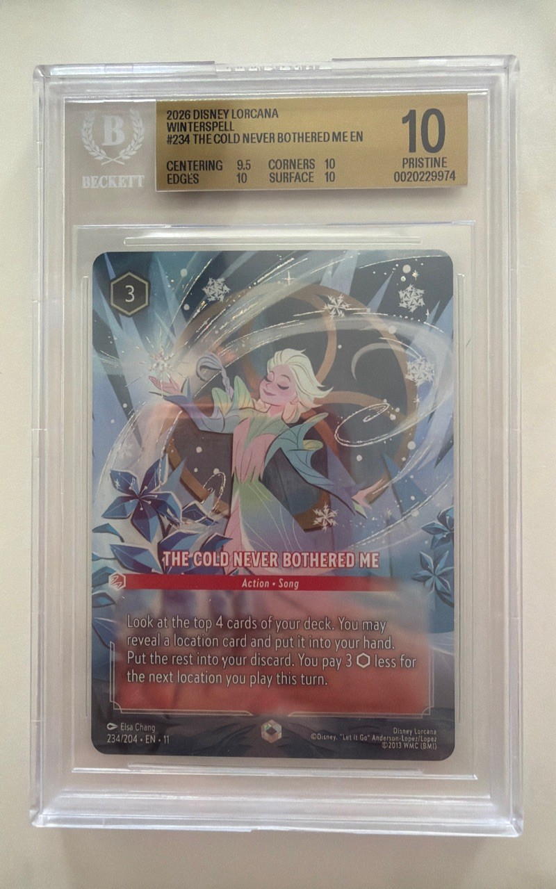 Disney Lorcana - THE COLD NEVER BOTHERED ME 234/204 EN - Enchanted BGS 10 POP 1
